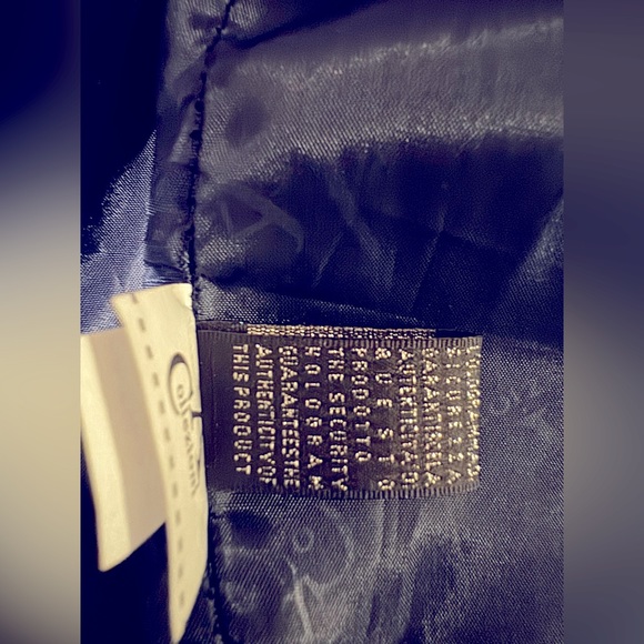 AUTHENTIC ARMANI Collezioni  Blue Suede Italian Jacket - Picture 12 of 16